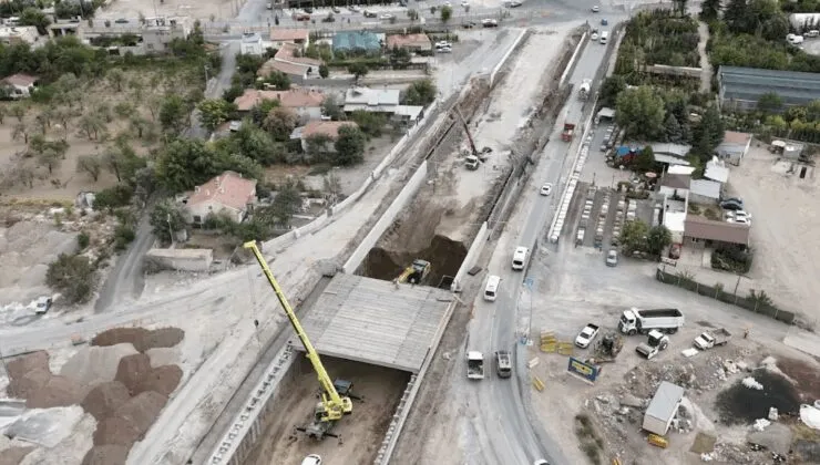 Meteoroloji Katlı Kavşağı’nda çalışmalar sürdürülüyor